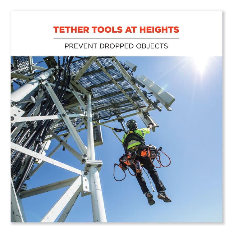 ERGODYNE CORPORATION Squids 3105 Tool Lanyard with Aluminum Carabiner + Cinch-Loop, 15 lb Max Working Capacity, 32" to 48" Long, Black (EGO19005) thumbnail 4