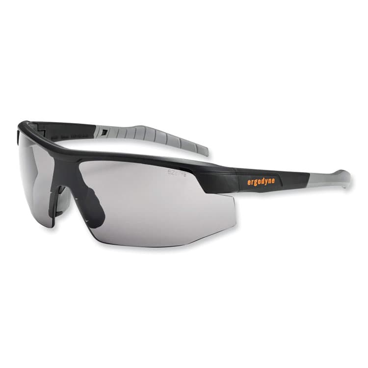 ERGODYNE CORPORATION Skullerz Skoll Safety Glasses, Fog-Off Technology, Matte Black Half Frame, Smoke Single Lens (EGO59033)