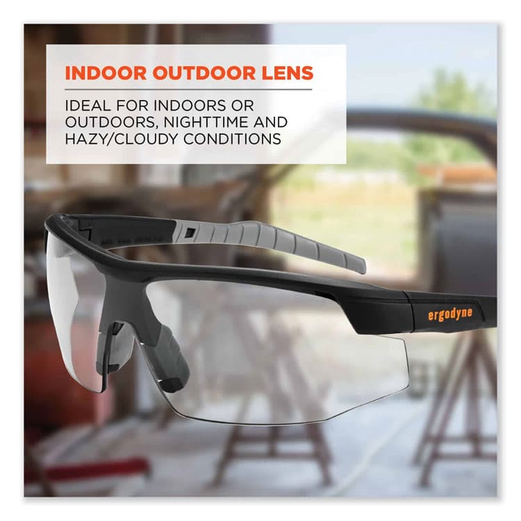 ERGODYNE CORPORATION Skullerz Skoll Safety Glasses, Matte Black Half Frame, Clear Single I/O Lens (EGO59080) thumbnail 4