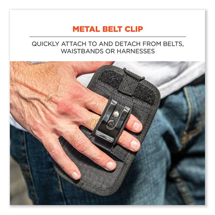 ERGODYNE CORPORATION Squids 5544 Phone Style Scanner Holster with Belt Clip and Loops, 1 Compartment, 3.75 x 1 x 6.5, Polyester,Black (EGO19186) thumbnail 4