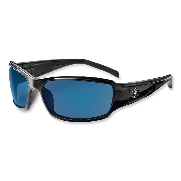 ERGODYNE CORPORATION Skullerz Thor Safety Glasses, Black Full Frame, Mirrored Blue Dual Lens (EGO51092)