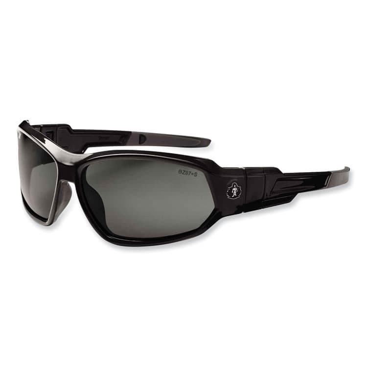 ERGODYNE CORPORATION Skullerz Loki Safety Glasses/Goggles, Black Full Frame, Polarized Smoke Dual Lens (EGO56031)