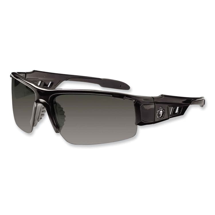 ERGODYNE CORPORATION Skullerz Dagr Safety Glasses, Black Half Frame, Smoke Single Anti-Fog Lens (EGO52033)