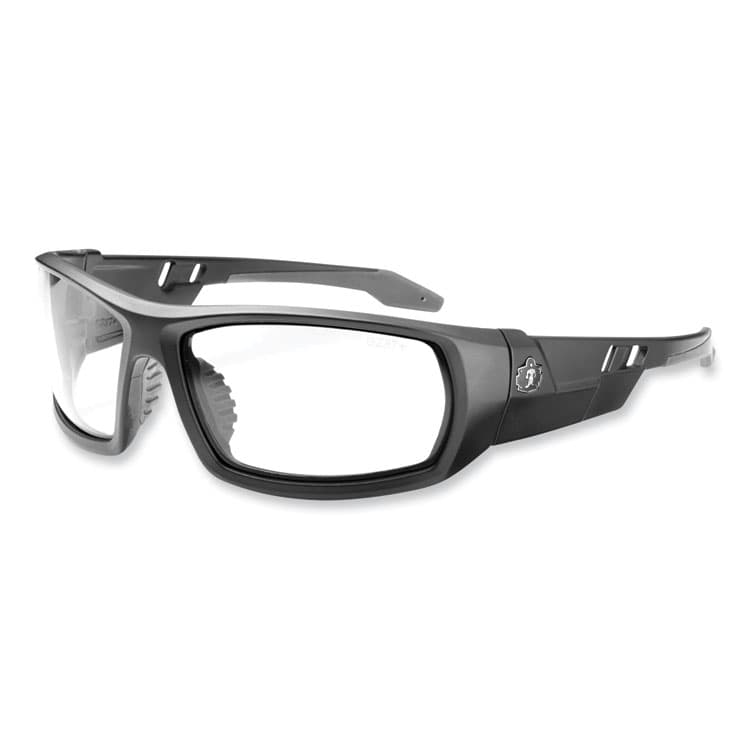 ERGODYNE CORPORATION Skullerz Odin Safety Glasses, Fog-Off Technology, Matte Black Full Frame, Clear Dual Lens (EGO50403)