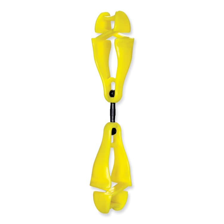 ERGODYNE CORPORATION Squids 3420 Dual Clip Swivel Glove Clip Holder, 1 x 0.6 x 5.5, Acetal Copolymer, Lime, 100/Pack (EGO19519BULK)