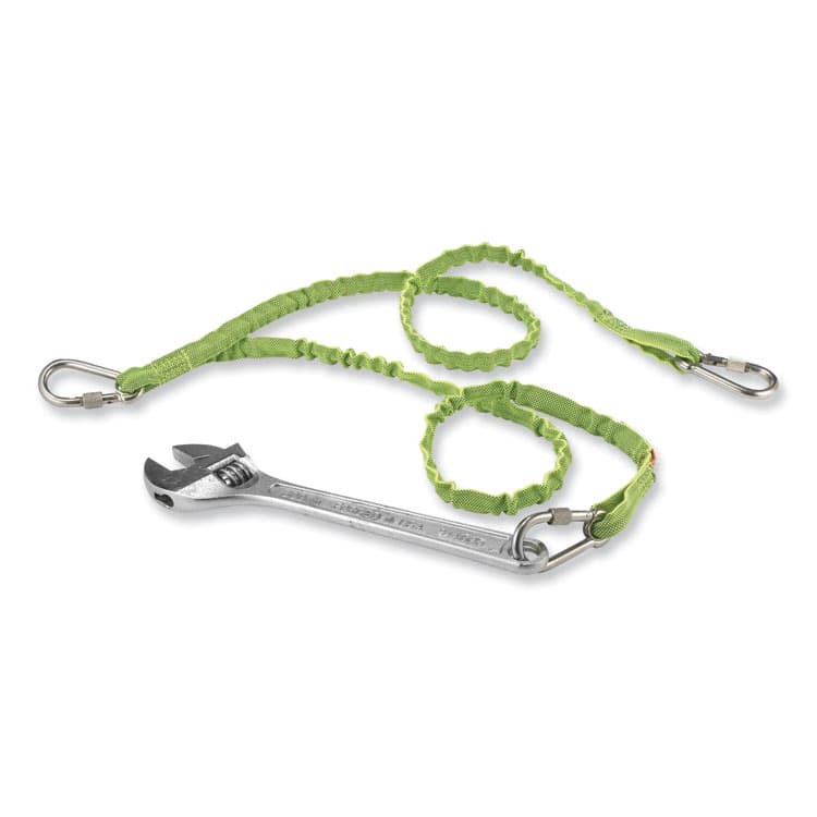 ERGODYNE CORPORATION Squids 3311 Twin-Leg Tool Lanyard with Three Carabiners, 15lb Max Working Capacity, 35" to 42" Long, Lime (EGO19083) thumbnail 4