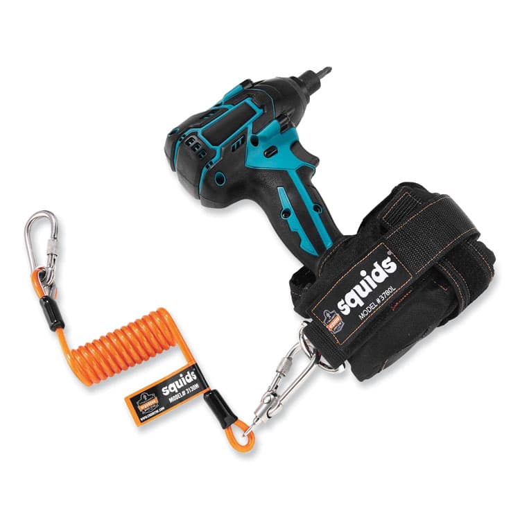 ERGODYNE CORPORATION Squids 3130M Coiled Cable Lanyard with Carabiners, 5 lb Max Working Capacity, 6.5" to 48" Long, Orange (EGO19131) thumbnail 4