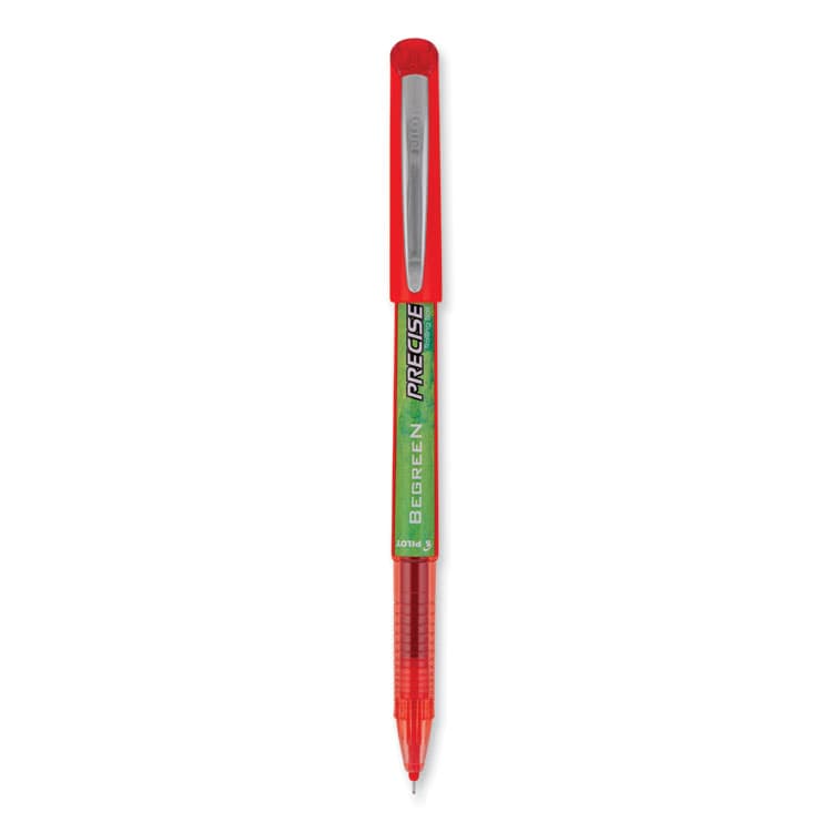 PILOT CORP. OF AMERICA Precise V5 BeGreen Rollerball Pen, Stick, Extra-Fine 0.5 mm, Red Ink, Red Barrel, Dozen (PIL26302)