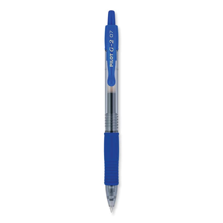 PILOT CORP. OF AMERICA G2 Premium Gel Pen, Retractable, Fine 0.7 mm, Blue Ink, Smoke/Blue Barrel, 2/Pack (PIL31032)