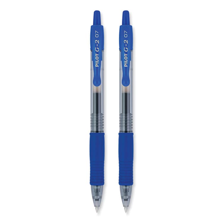 PILOT CORP. OF AMERICA G2 Premium Gel Pen, Retractable, Fine 0.7 mm, Blue Ink, Smoke/Blue Barrel, 2/Pack (PIL31032) thumbnail 3