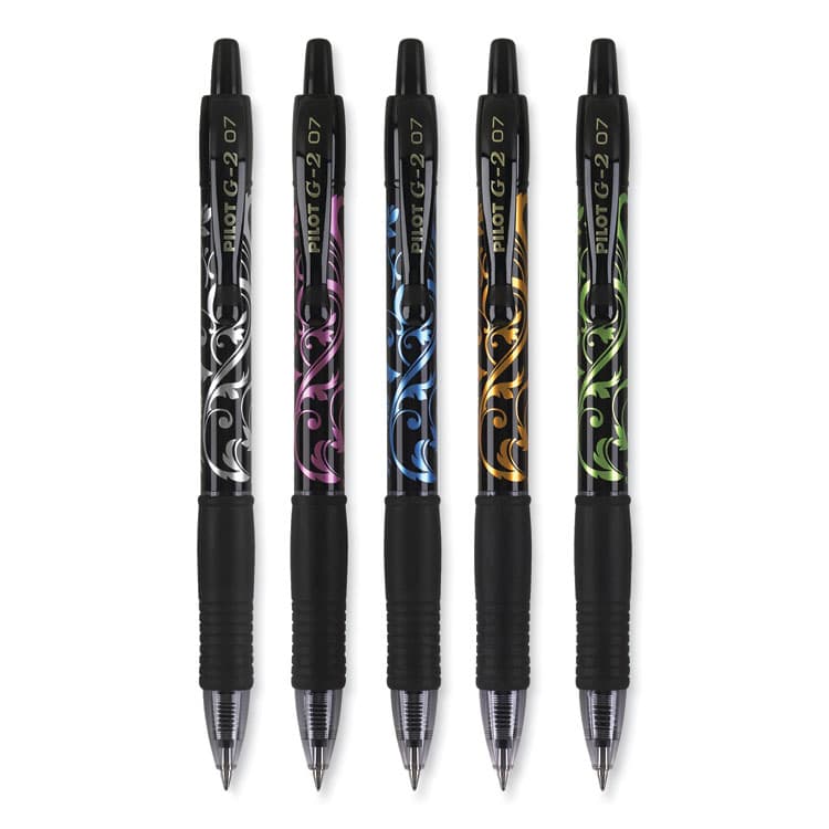 PILOT CORP. OF AMERICA G2 Fashion Premium Gel Pen, Retractable, Fine 0.7 mm, Black Ink, Assorted Barrel Colors, 5/Pack (PIL31373) thumbnail 2