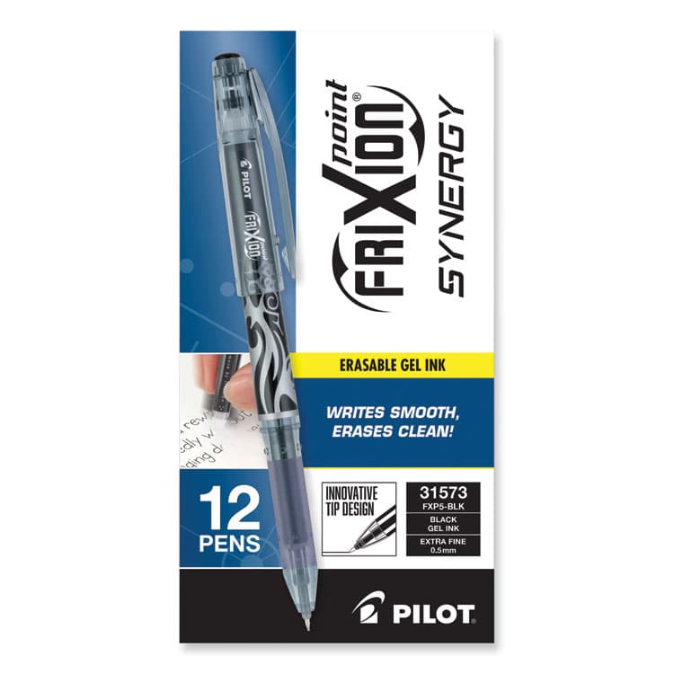 PILOT CORP. OF AMERICA FriXion Point Erasable Gel Pen, Stick, Extra-Fine 0.5 mm, Black Ink, Black/Silver/Smoke Barrel (PIL31573) thumbnail 2