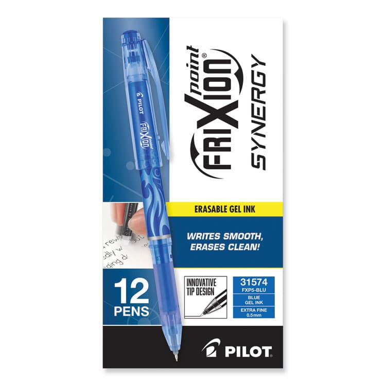 PILOT CORP. OF AMERICA FriXion Point Erasable Gel Pen, Stick, Extra-Fine 0.5 mm, Blue Ink, Blue/Silver/Transparent Blue Barrel (PIL31574) thumbnail 2