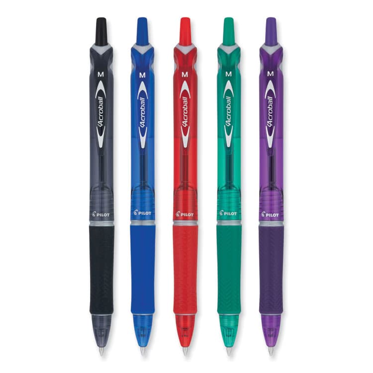 PILOT CORP. OF AMERICA Acroball Colors Advanced Ink Hybrid Gel Pen, Retractable, Medium 1 mm, Assorted Ink and Barrel Colors, 5/Pack (PIL31820) thumbnail 2