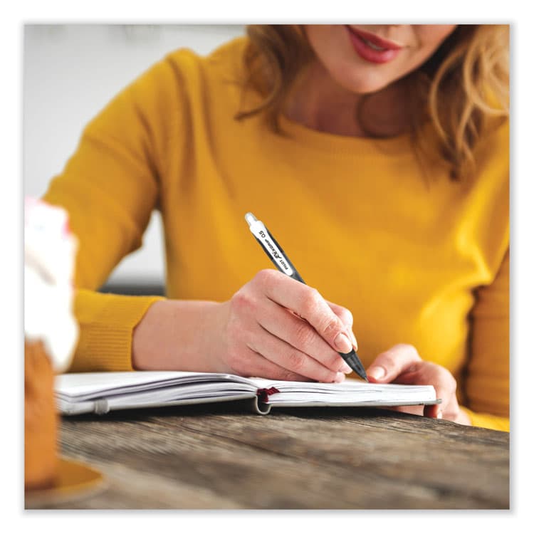 PILOT CORP. OF AMERICA RexGrip BeGreen Ballpoint Pen, Retractable, Medium 1 mm, Black Ink, Smoke/Black Barrel, Dozen (PIL32370) thumbnail 4