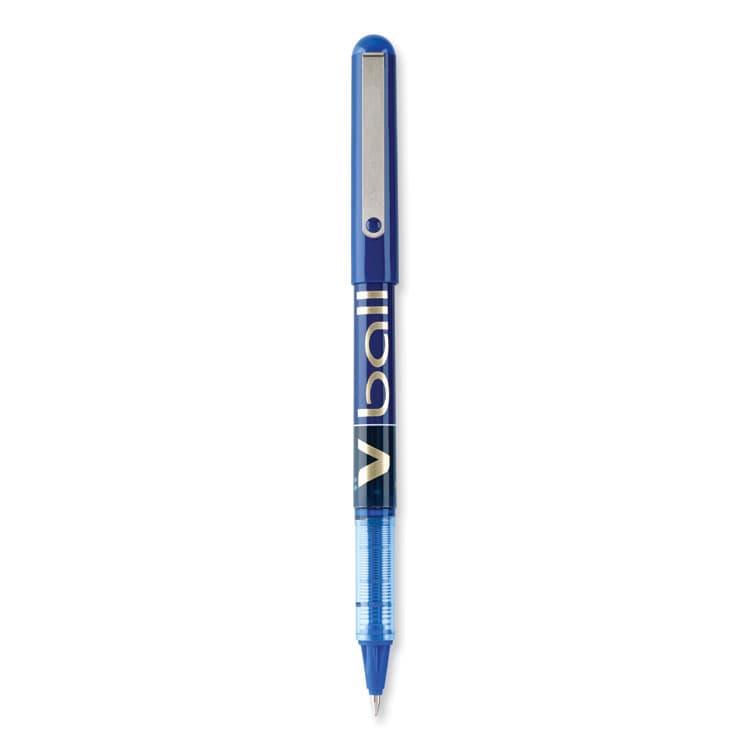 PILOT CORP. OF AMERICA VBall Liquid Ink Rollerball Pen, Stick, Fine 0.7 mm, Blue Ink, Blue/Clear Barrel, Dozen (PIL35113)
