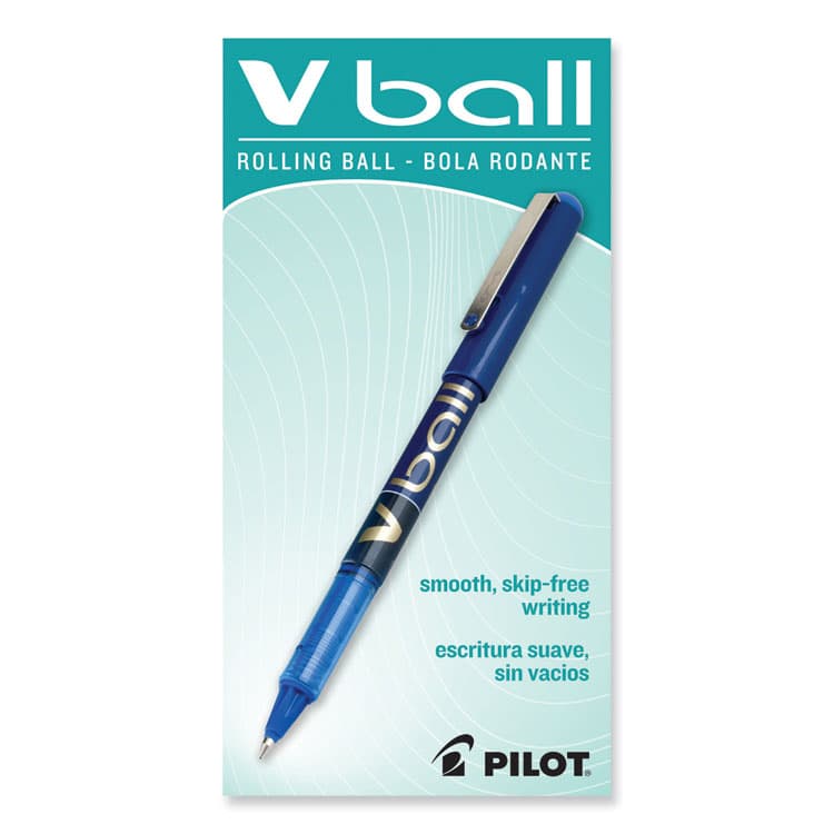 PILOT CORP. OF AMERICA VBall Liquid Ink Rollerball Pen, Stick, Fine 0.7 mm, Blue Ink, Blue/Clear Barrel, Dozen (PIL35113) thumbnail 2