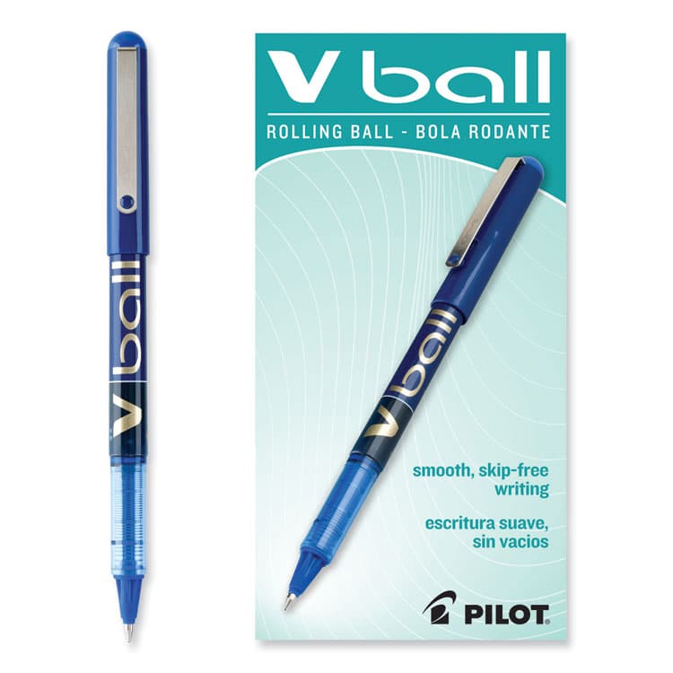 PILOT CORP. OF AMERICA VBall Liquid Ink Rollerball Pen, Stick, Fine 0.7 mm, Blue Ink, Blue/Clear Barrel, Dozen (PIL35113) thumbnail 3