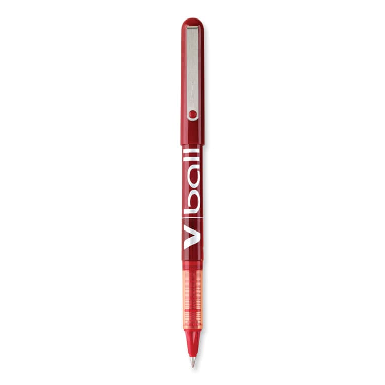 PILOT CORP. OF AMERICA VBall Liquid Ink Rollerball Pen, Stick, Extra-Fine 0.5 mm, Red Ink, Red/Clear Barrel, Dozen (PIL35202)