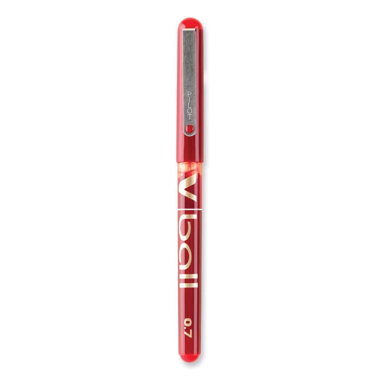 PILOT CORP. OF AMERICA VBall Liquid Ink Rollerball Pen, Stick, Extra-Fine 0.5 mm, Red Ink, Red/Clear Barrel, Dozen (PIL35202) thumbnail 3
