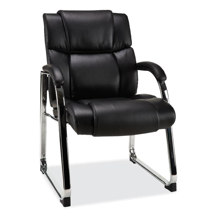 ALERA Alera Hildred Series Guest Chair, 25" x 28.94" x 37.8", Black Seat, Black Back, Chrome Base (ALEHD4319)