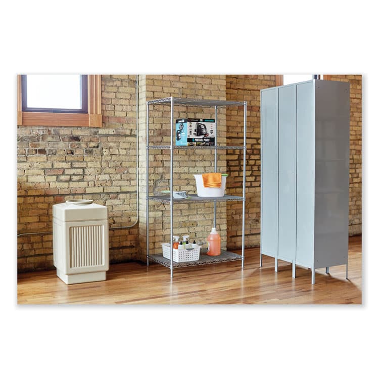 SAFCO PRODUCTS Industrial Wire Shelving, Four-Shelf, 36w x 18d x 72h, Black (SAF5285BL) thumbnail 2