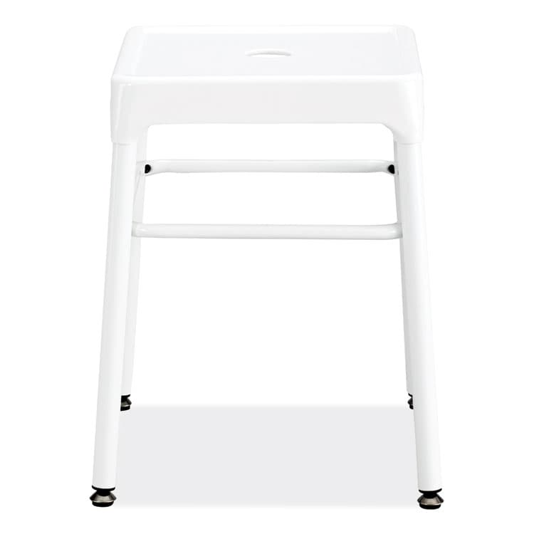 SAFCO PRODUCTS Steel GuestBistro Stool, Backless, Supports Up to 250 lb, 18" Seat Height, White Seat, White Base (SAF6604WH) thumbnail 2