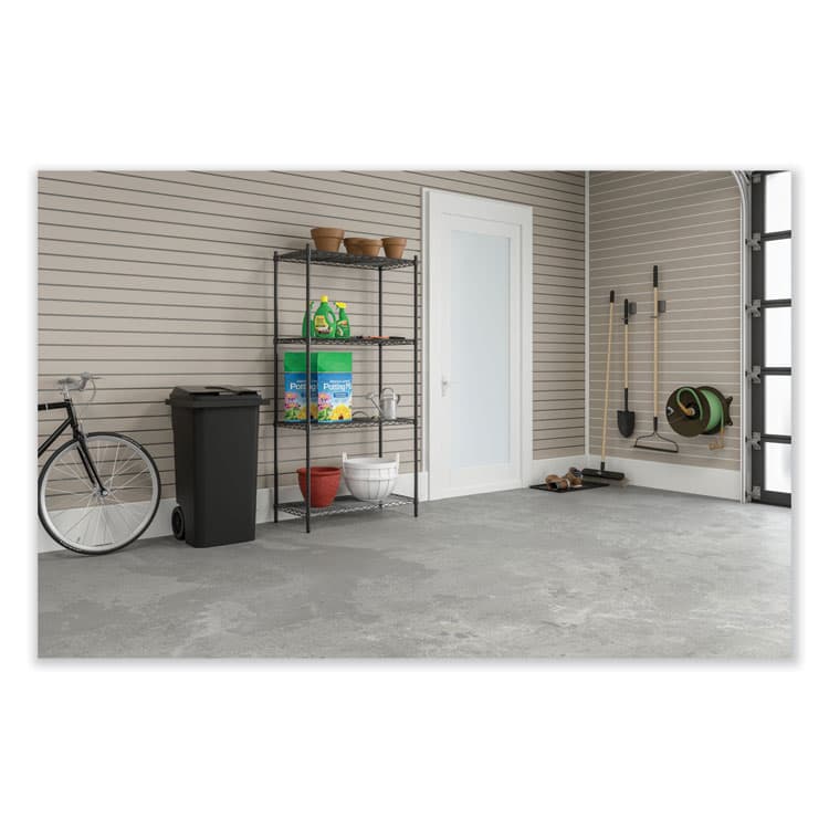 SAFCO PRODUCTS Industrial Wire Shelving, Four-Shelf, 36w x 24d x 72h, Black (SAF5288BL) thumbnail 3