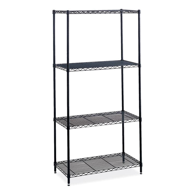 SAFCO PRODUCTS Industrial Wire Shelving, Four-Shelf, 36w x 18d x 72h, Black (SAF5285BL)