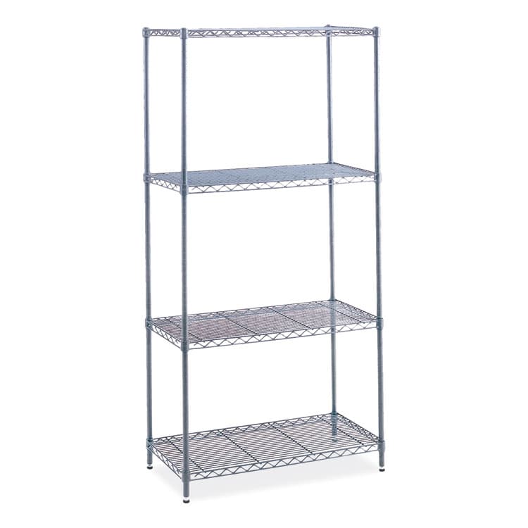 SAFCO PRODUCTS Industrial Wire Shelving, Four-Shelf, 36w x 24d x 72h, Metallic Gray (SAF5288GR)