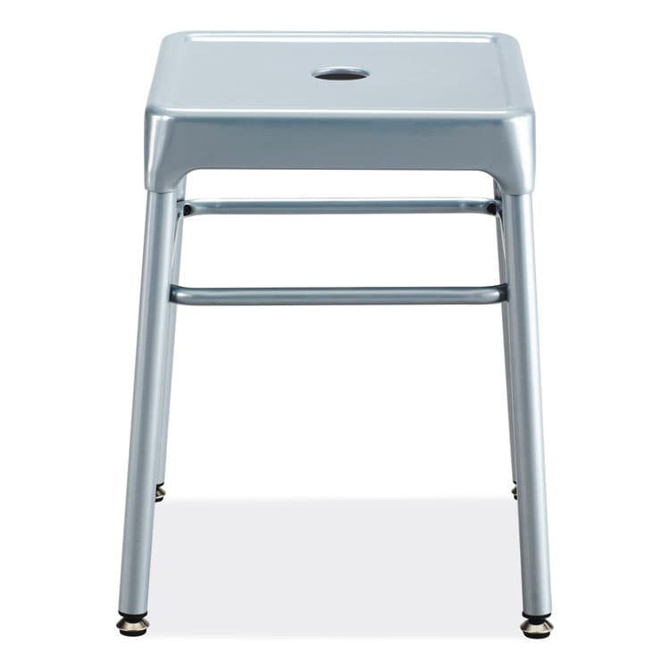 SAFCO PRODUCTS Steel GuestBistro Stool, Backless, Supports Up to 250 lb, 18" Seat Height, Silver Seat, Silver Base (SAF6604SL) thumbnail 3