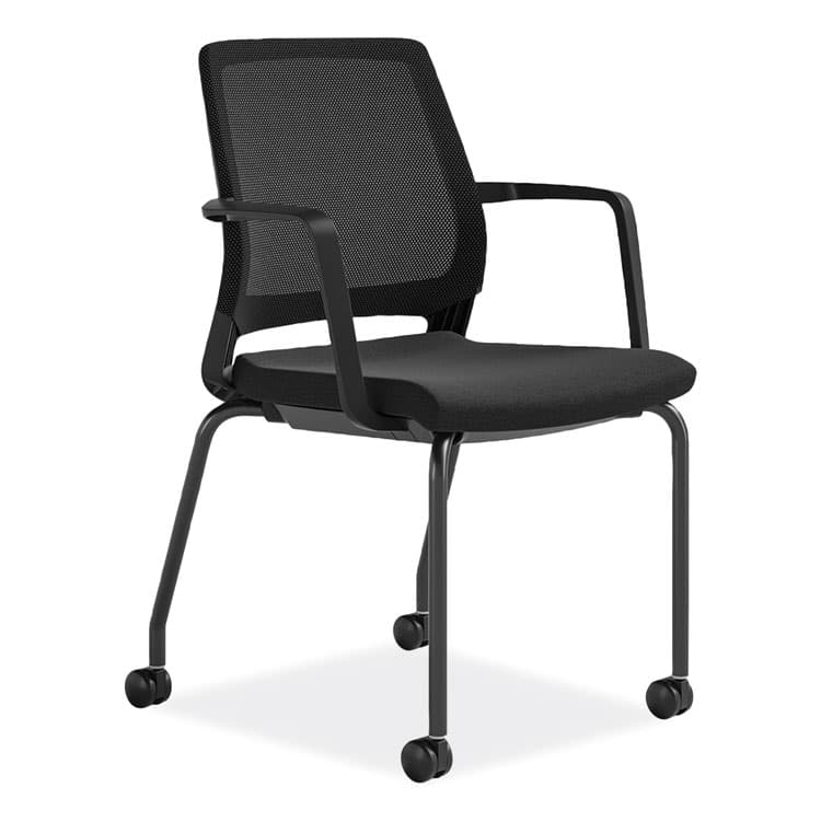 SAFCO PRODUCTS Medina Guest Chair, Supports Up to 275 lb, 18" Seat Height, Black Seat/Back/Base (SAF6829BL)