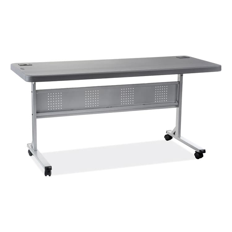 NATIONAL PUBLIC SEATING Flip-N-Store Training Table, Rectangular, 24 x 60 x 29.5, Charcoal Gray (NPSBPFT246020)