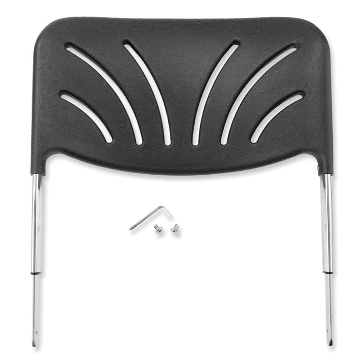 NATIONAL PUBLIC SEATING Backrest for NPS 6600 Series Elephant Z-Stools, 16.25 x 4.5 x 19, Plastic/Steel, Black (NPS6600B)