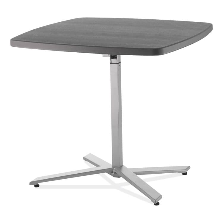 NATIONAL PUBLIC SEATING Cafe Time Adjustable-Height Table, Square, 36w x 36d x 30 to 42h, Charcoal Slate (NPSCTT3042)