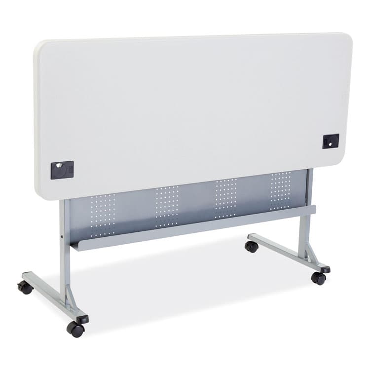 NATIONAL PUBLIC SEATING Flip-N-Store Training Table, Rectangular, 24 x 60 x 29.5, Speckled Gray (NPSBPFT2460) thumbnail 2