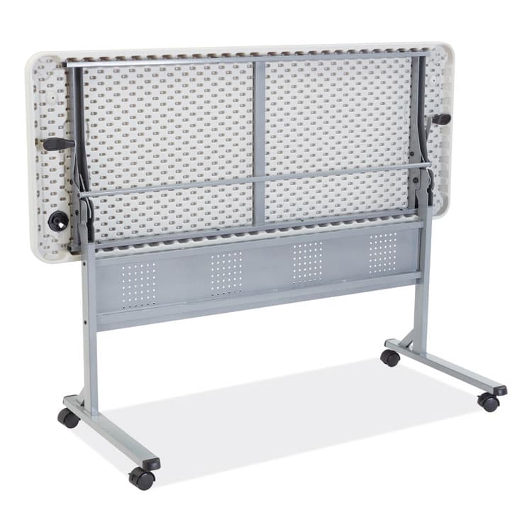 NATIONAL PUBLIC SEATING Flip-N-Store Training Table, Rectangular, 24 x 60 x 29.5, Speckled Gray (NPSBPFT2460) thumbnail 3