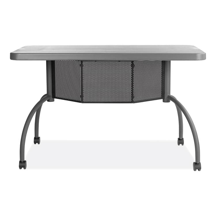 NATIONAL PUBLIC SEATING Teacher's WorkPod Desk, 48" x 24" x 30", Charcoal Slate (NPSTWPD)