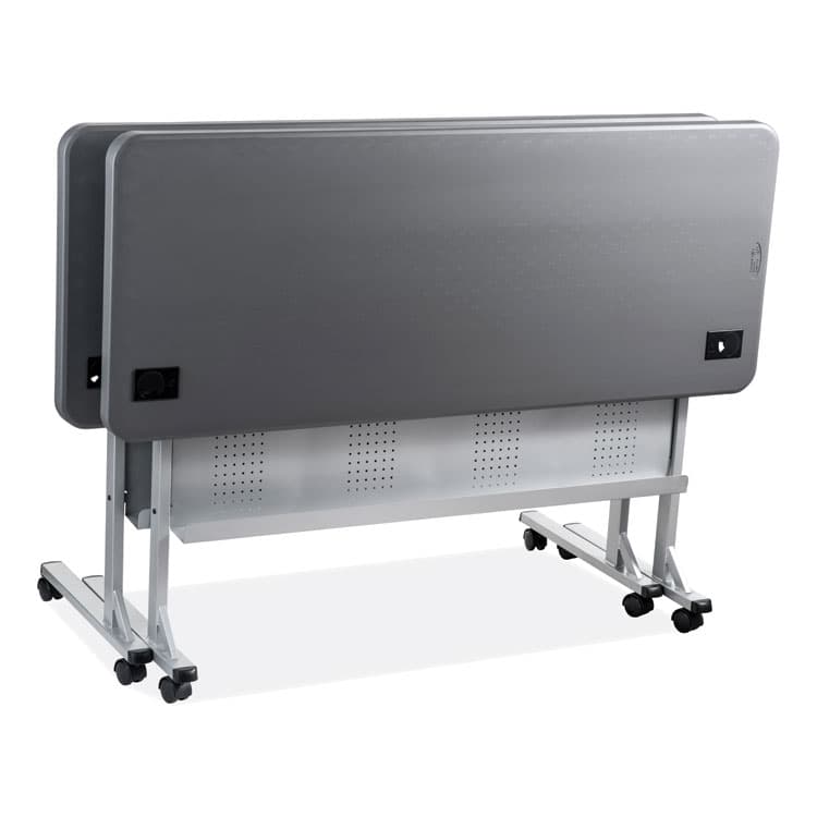 NATIONAL PUBLIC SEATING Flip-N-Store Training Table, Rectangular, 24 x 60 x 29.5, Charcoal Gray (NPSBPFT246020) thumbnail 2