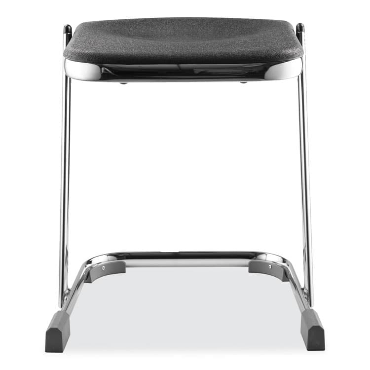 NATIONAL PUBLIC SEATING 6600 Series Elephant Z-Stool, Backless, Supports Up to 500lb, 18" Seat Height, Black Seat, Chrome Frame (NPS6618) thumbnail 2