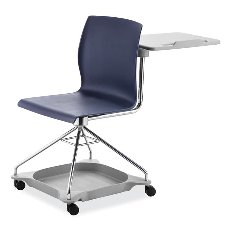 NATIONAL PUBLIC SEATING CoGo Mobile Tablet Chair, Supports Up to 440 lb, 18.75" Seat Height, Blue Seat, Blue Back, Chrome Frame (NPSCOGO04) thumbnail 3