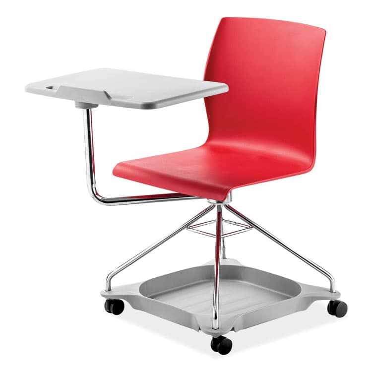 NATIONAL PUBLIC SEATING CoGo Mobile Tablet Chair, Supports Up to 440 lb, 18.75" Seat Height, Red Seat, Red Back, Chrome Frame (NPSCOGO40)