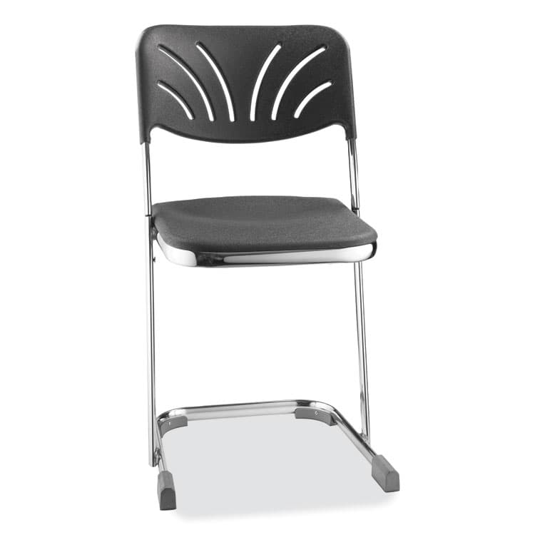 NATIONAL PUBLIC SEATING 6600 Series Elephant Z-Stool With Backrest, Supports Up to 500 lb, 18" Seat Height, Black Seat, Black Back, Chrome Frame (NPS6618B) thumbnail 3