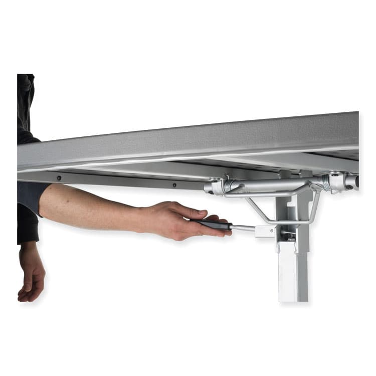 NATIONAL PUBLIC SEATING Cafe Time Adjustable-Height Table, Square, 36w x 36d x 30 to 42h, Charcoal Slate (NPSCTT3042) thumbnail 3