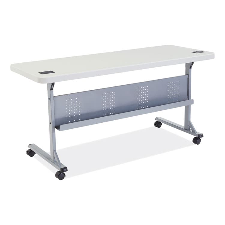 NATIONAL PUBLIC SEATING Flip-N-Store Training Table, Rectangular, 24 x 60 x 29.5, Speckled Gray (NPSBPFT2460) thumbnail 4