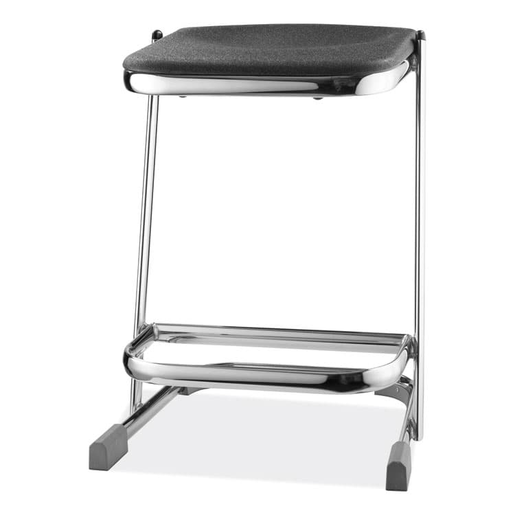 NATIONAL PUBLIC SEATING 6600 Series Elephant Z-Stool, Backless, Supports Up to 500 lb, 22" Seat Height, Black Seat, Chrome Frame (NPS6622) thumbnail 4