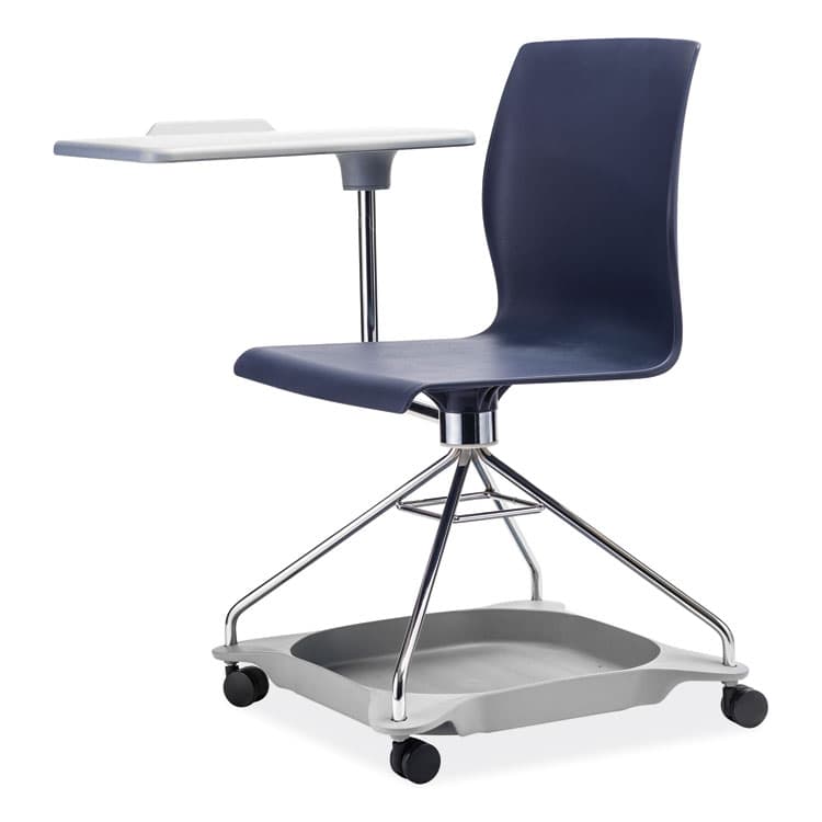NATIONAL PUBLIC SEATING CoGo Mobile Tablet Chair, Supports Up to 440 lb, 18.75" Seat Height, Blue Seat, Blue Back, Chrome Frame (NPSCOGO04) thumbnail 4