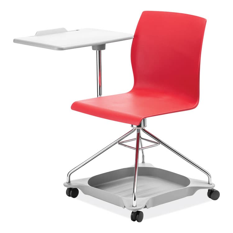 NATIONAL PUBLIC SEATING CoGo Mobile Tablet Chair, Supports Up to 440 lb, 18.75" Seat Height, Red Seat, Red Back, Chrome Frame (NPSCOGO40) thumbnail 3