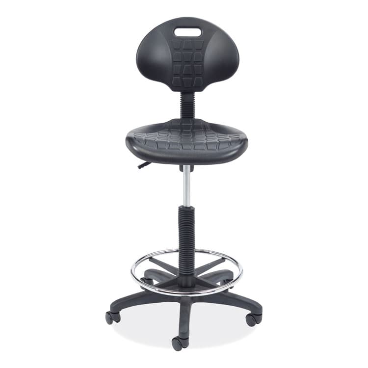NATIONAL PUBLIC SEATING 6700 Series Adjustable Height Polyurethane Task Stool, Supports Up to 300 lb, 22" to 32" Seat Height, Black (NPS6722HB) thumbnail 4