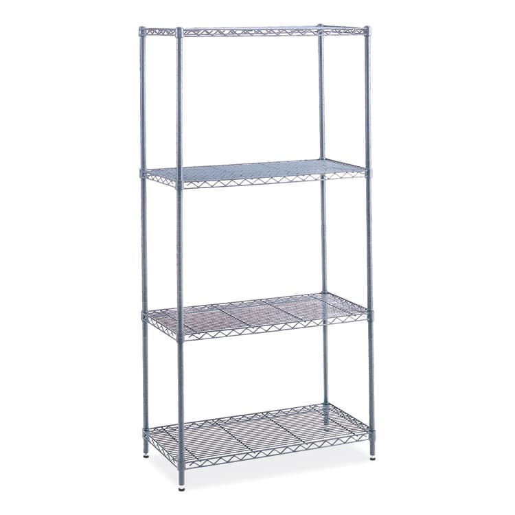 SAFCO PRODUCTS Industrial Wire Shelving, Four-Shelf, 48w x 18d x 72h, Metallic Gray (SAF5291GR)